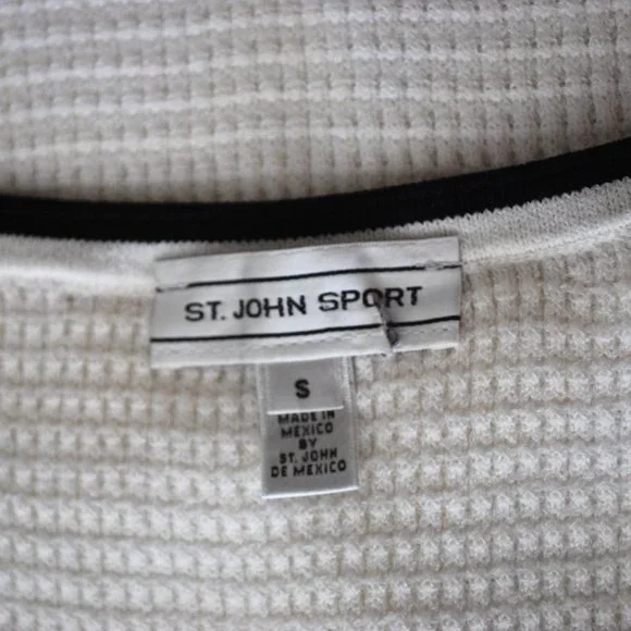 St John Sport White Waffle Knit Shell Tank Top Tennis Preppy Size S - Picture 4 of 4